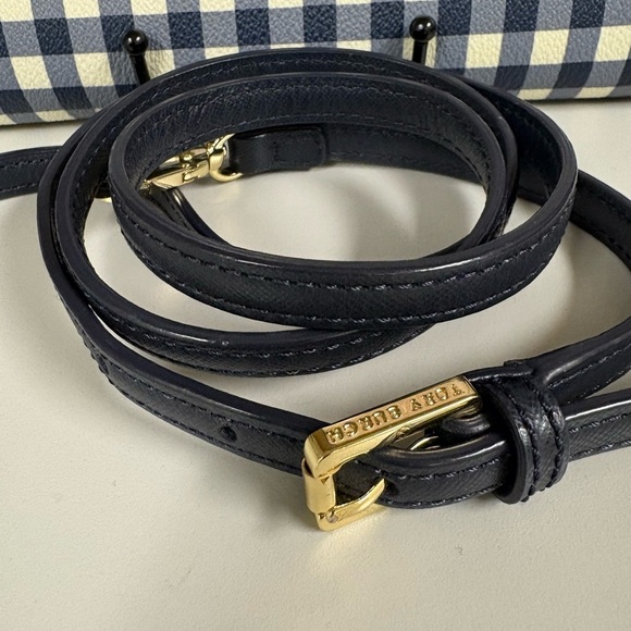 Tory Burch Robinson Navy White Gingham Crossbody - LNC - Picture 10 of 13
